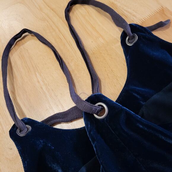 Free People Emerald Green Velvet Tank Mini Dress XS Adjustable - Picture 9 of 10